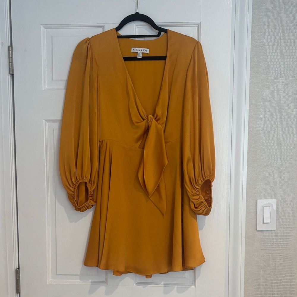 Shona Joy Amber Mini Dress with Front Tie
